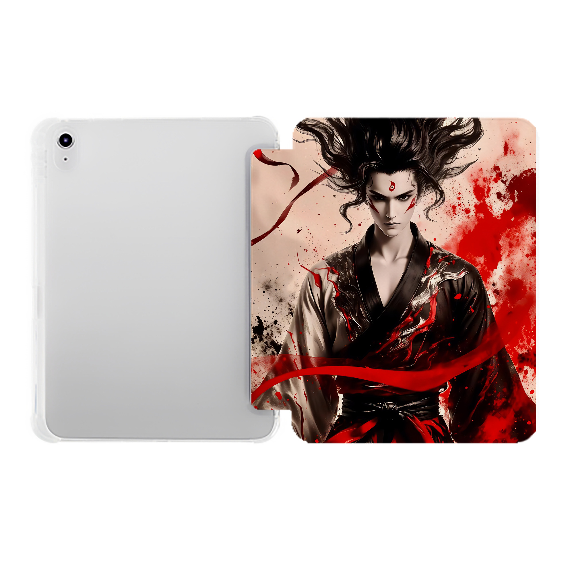 （画像用） Ne Zha 2 ナタ 魔童の大暴れ IPad ケース ペン収納付き 三つ折りスタンド PUレザー×シリコン 対応機種9.5/10.5/10.9インチ